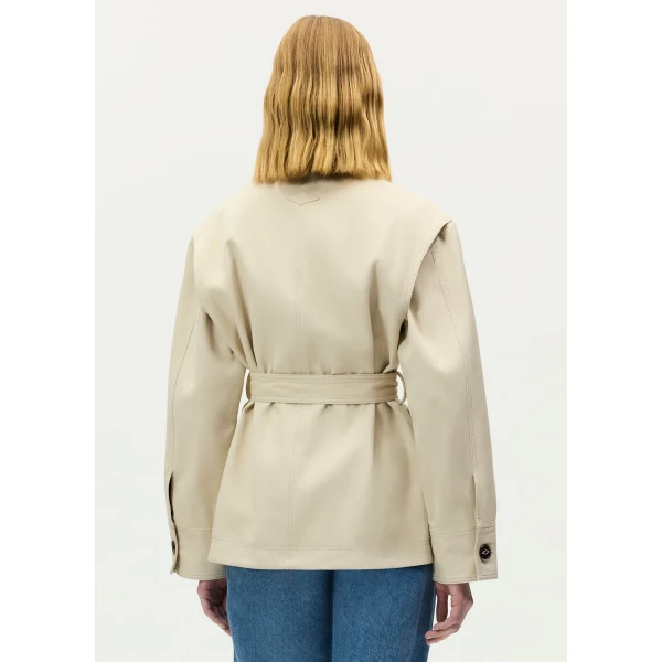 Adam Lippes Brixson Jacket in Cream/Black, view 3