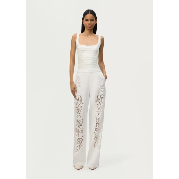Adam Lippes Brooks Pant in White, view 2