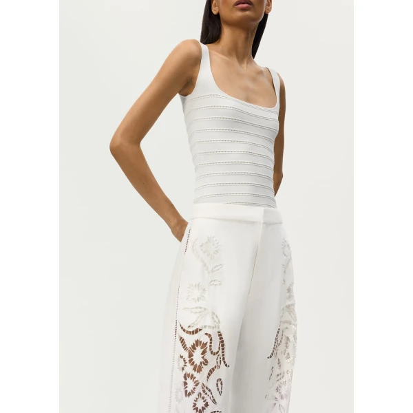 Adam Lippes Brooks Pant in White, view 4