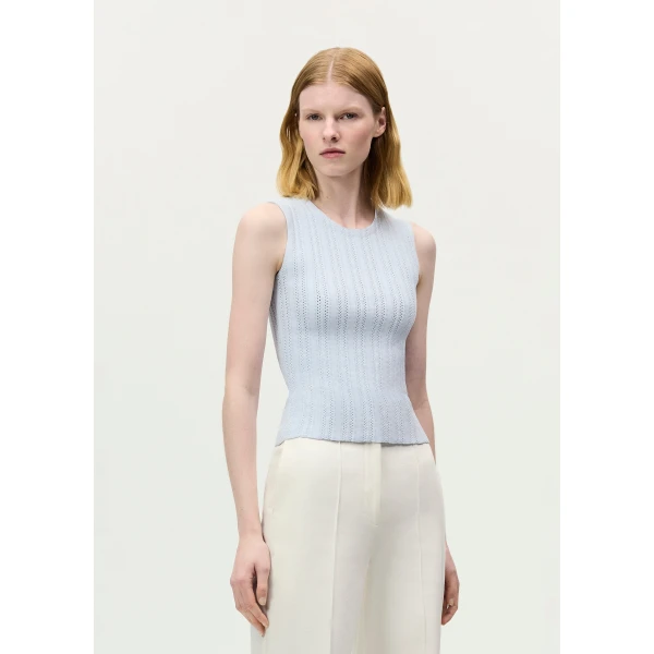 Adam Lippes Brynn Top in Pale Blue, view 2
