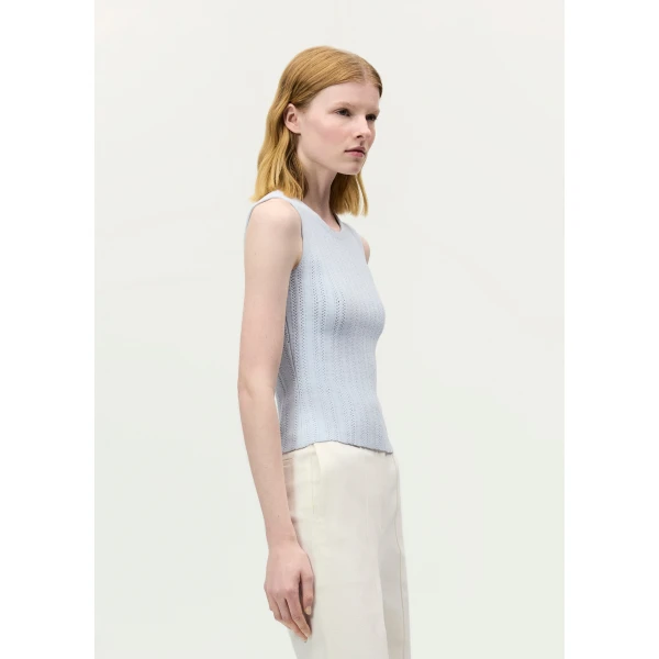 Adam Lippes Brynn Top in Pale Blue, view 3