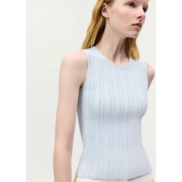 Adam Lippes Brynn Top in Pale Blue, view 4