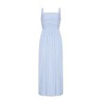 Adam Lippes Calista Dress in Pale Blue/White