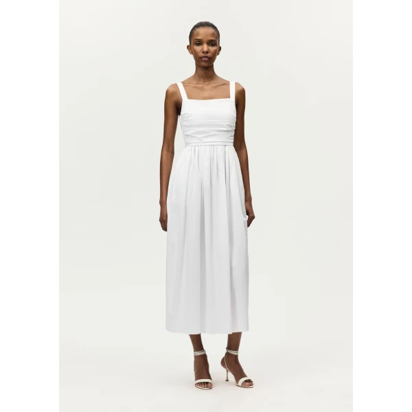 Adam Lippes Calista Dress in White, view 2