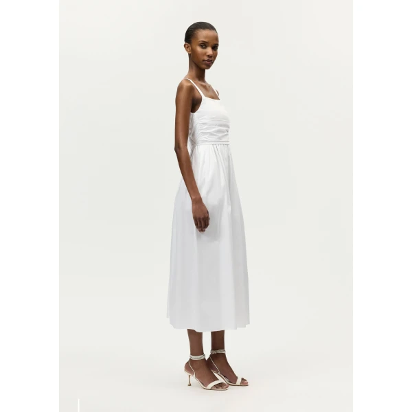 Adam Lippes Calista Dress in White, view 3
