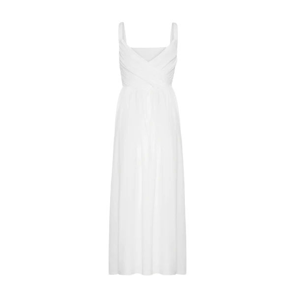 Adam Lippes Calista Dress in White, view 4