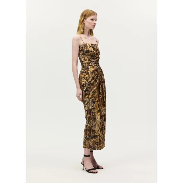 Adam Lippes Cari Dress in Copper Multi, view 3