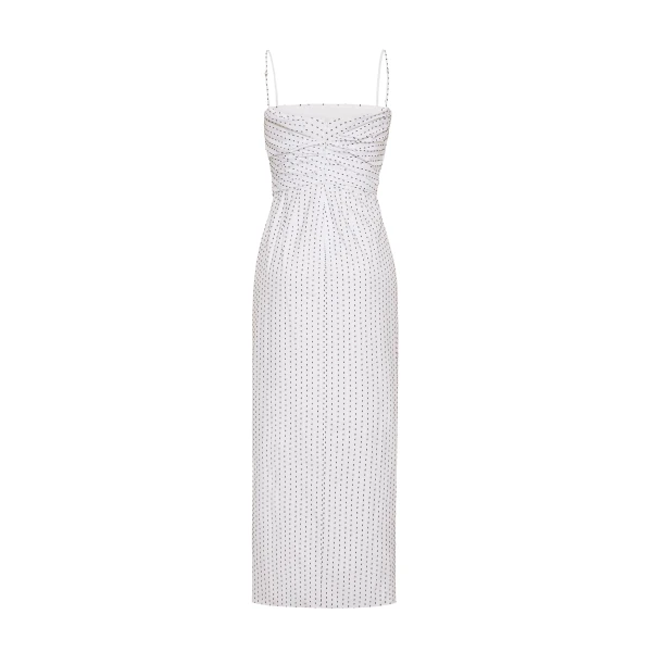 Adam Lippes Cari Dress in White/Ink, view 2