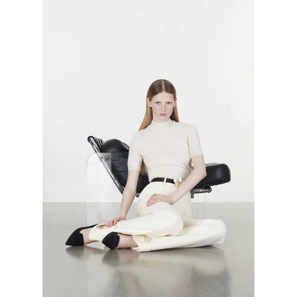 Adam Lippes Cashmere Mockneck in Ivory Knit, view 2