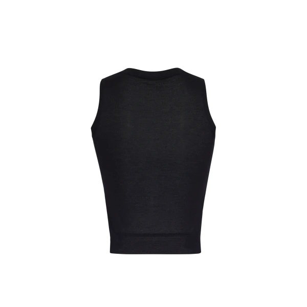 Adam Lippes Cashmere Silk Shell in Black Knit, view 4