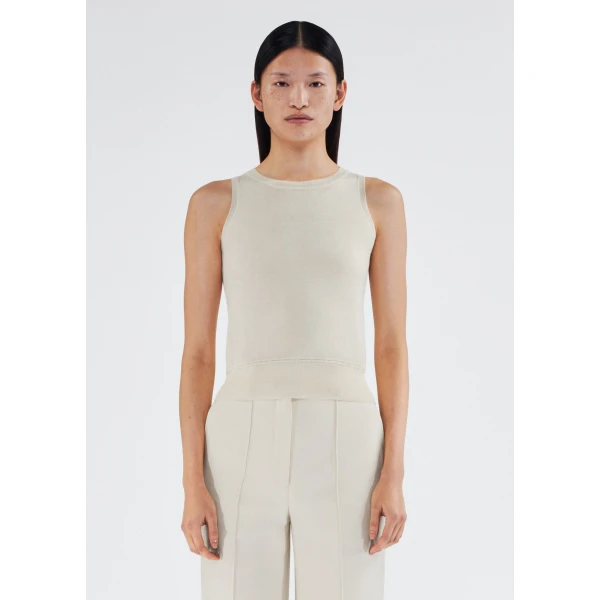 Adam Lippes Cashmere Silk Shell in Ivory Knit, view 2