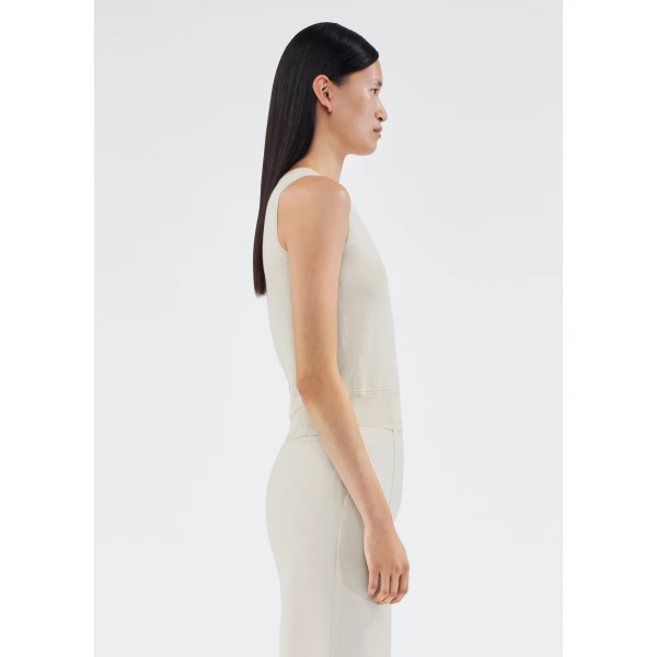 Adam Lippes Cashmere Silk Shell in Ivory Knit, view 3