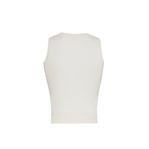 Adam Lippes Cashmere Silk Shell in Ivory Knit, view 4