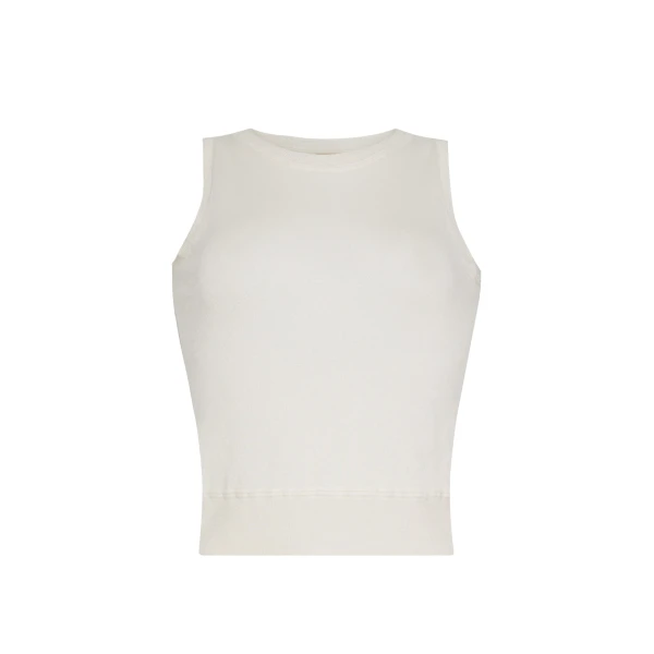Adam Lippes Cashmere Silk Shell in Ivory Knit