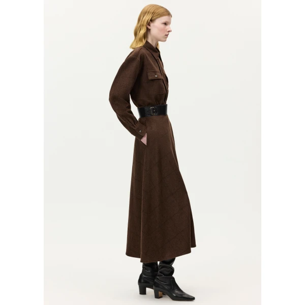Adam Lippes Caspian Skirt in Chocolate, view 3