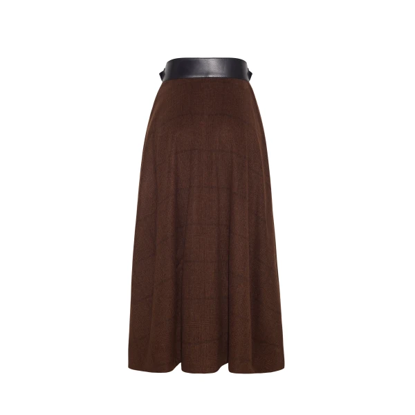 Adam Lippes Caspian Skirt in Chocolate, view 5