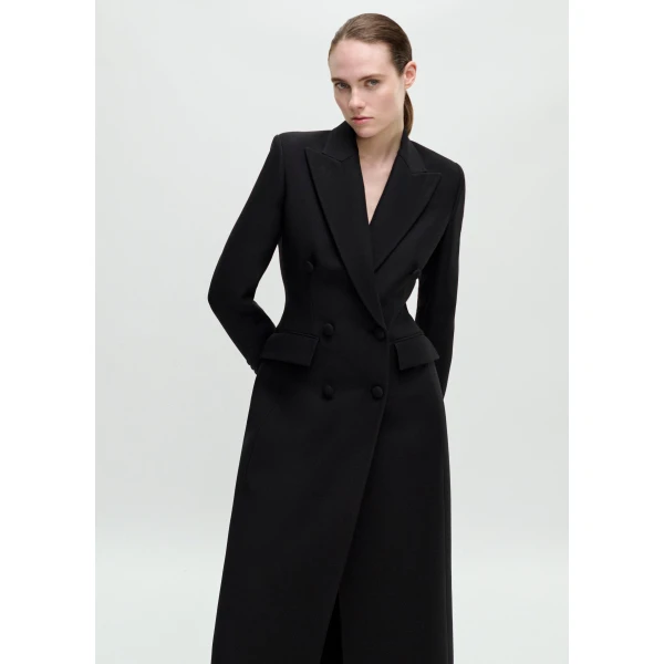 Adam Lippes Cassandra Coat in Black, view 4