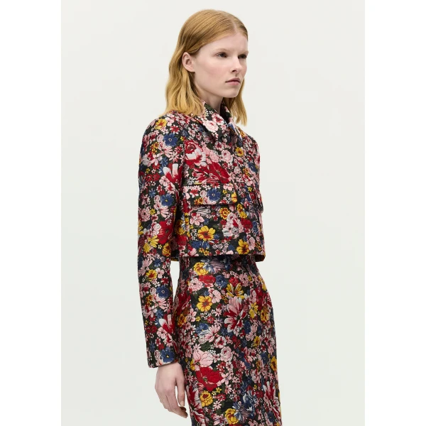 Adam Lippes Cecil Jacket in Black Multi, view 3