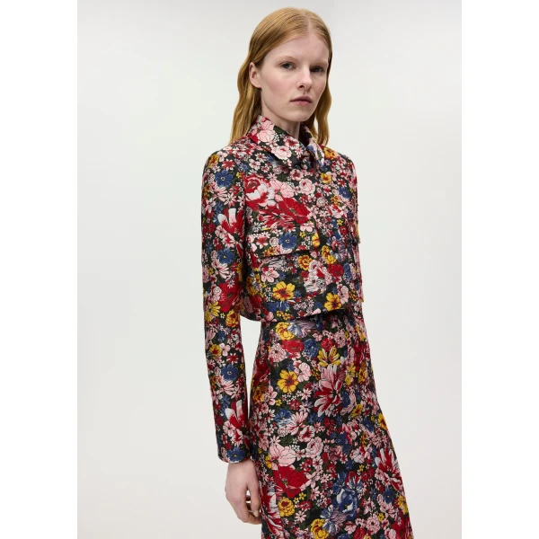 Adam Lippes Cecil Jacket in Black Multi, view 4