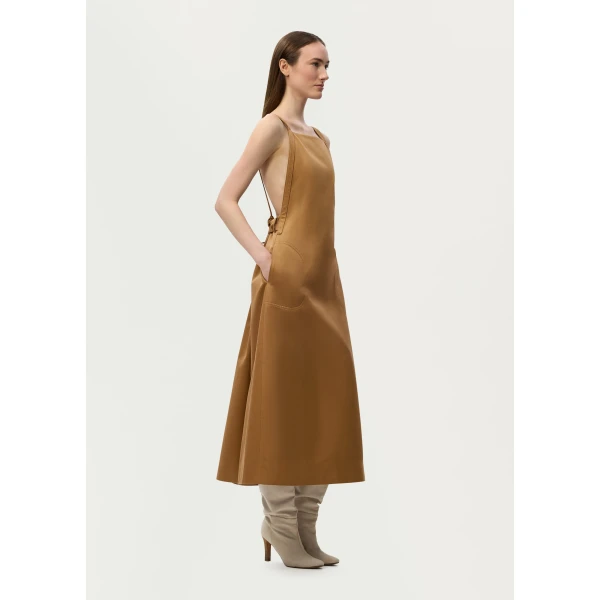 Adam Lippes Cecily Dress in Bronze, view 3