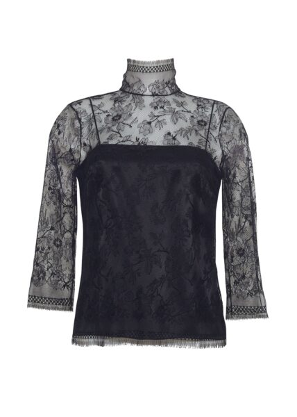 Adam Lippes Chantilly Lace Turtleneck