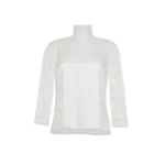 Adam Lippes Chantilly Lace Turtleneck in Ivory Top
