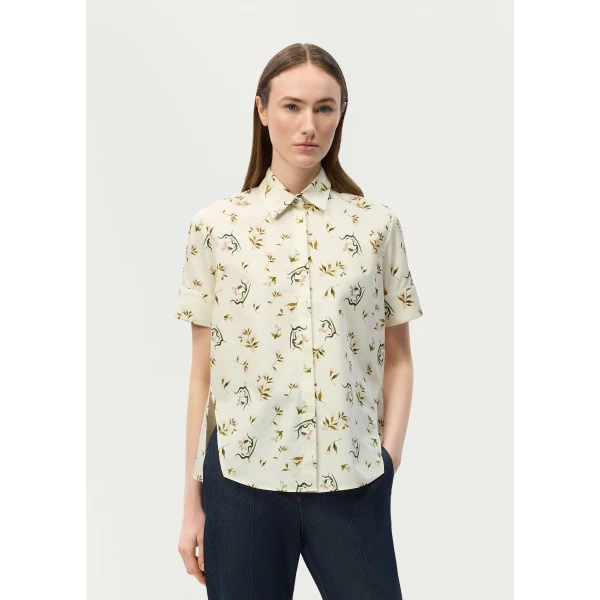 Adam Lippes Charlie Top in Ivory Floral, view 2