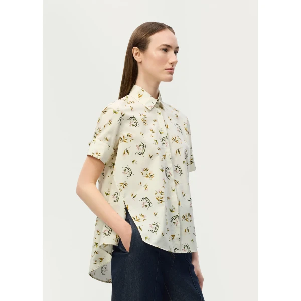Adam Lippes Charlie Top in Ivory Floral, view 3