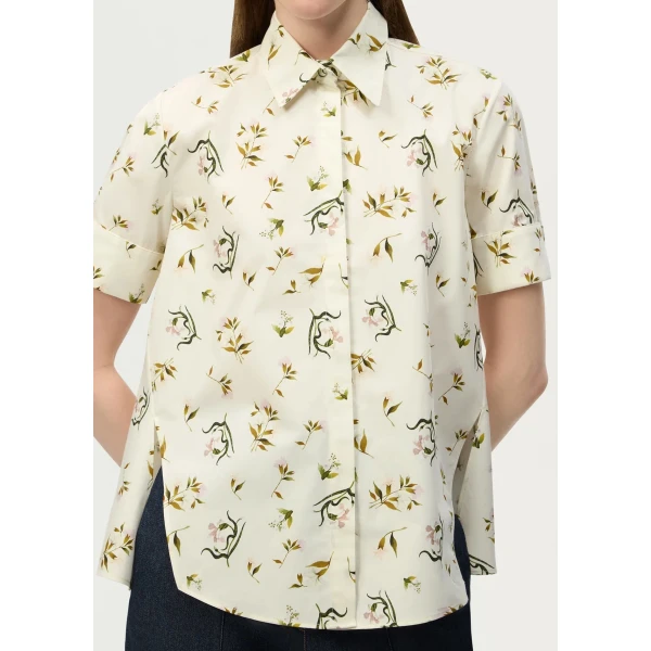 Adam Lippes Charlie Top in Ivory Floral, view 4