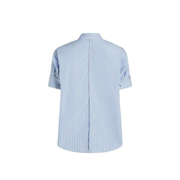 Adam Lippes Charlie Top in Pale Blue/White, view 4