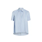 Adam Lippes Charlie Top in Pale Blue/White