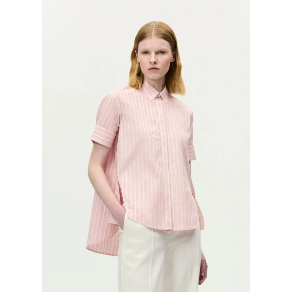 Adam Lippes Charlie Top in Pink/White, view 2