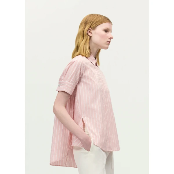 Adam Lippes Charlie Top in Pink/White, view 3