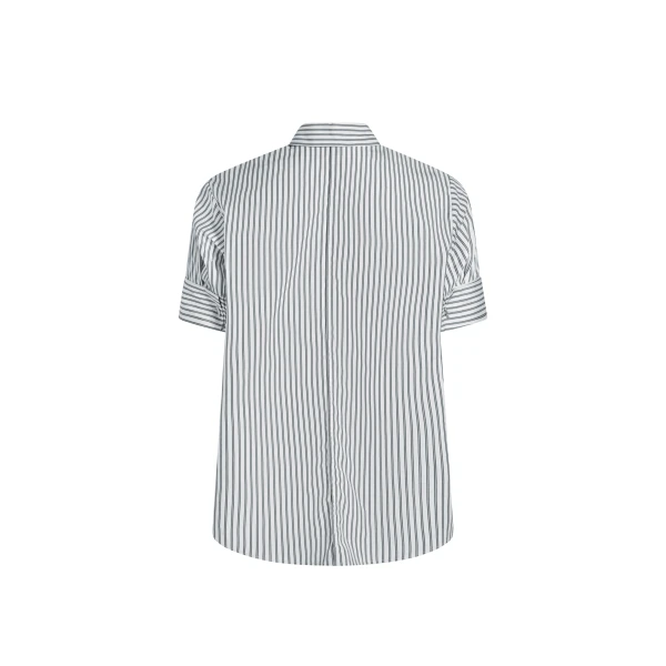Adam Lippes Charlie Top in White/Ink, view 4