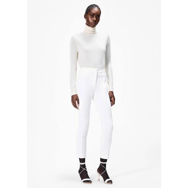 Adam Lippes Cigarette Pant in Ivory, view 4