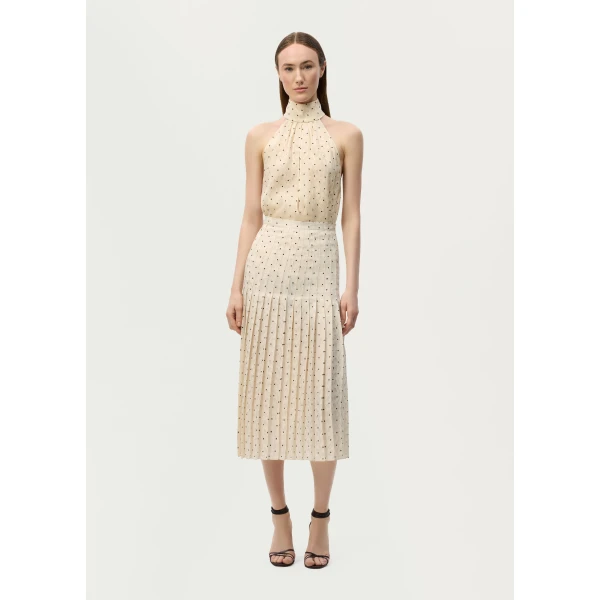 Adam Lippes Coraline Skirt in Cream/Chocolate, view 2