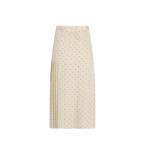 Adam Lippes Coraline Skirt in Cream/Chocolate, view 4
