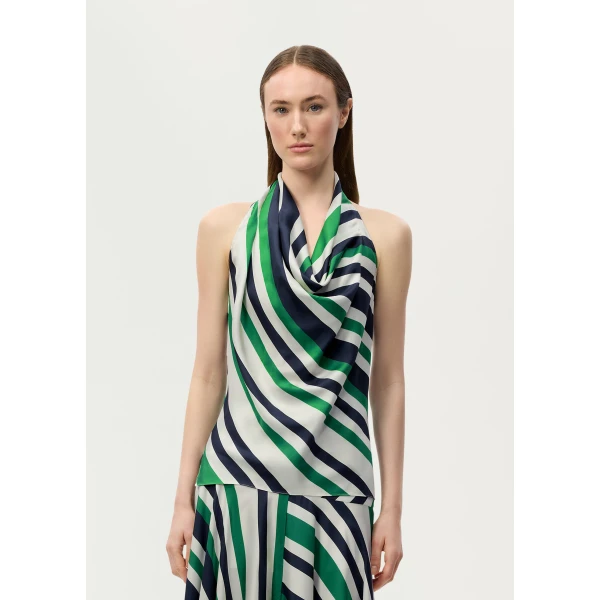 Adam Lippes Cusette Top in Green Multi, view 2