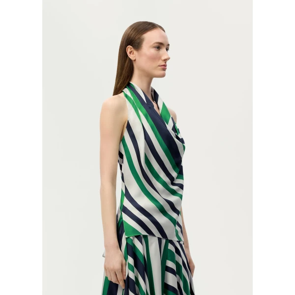 Adam Lippes Cusette Top in Green Multi, view 3