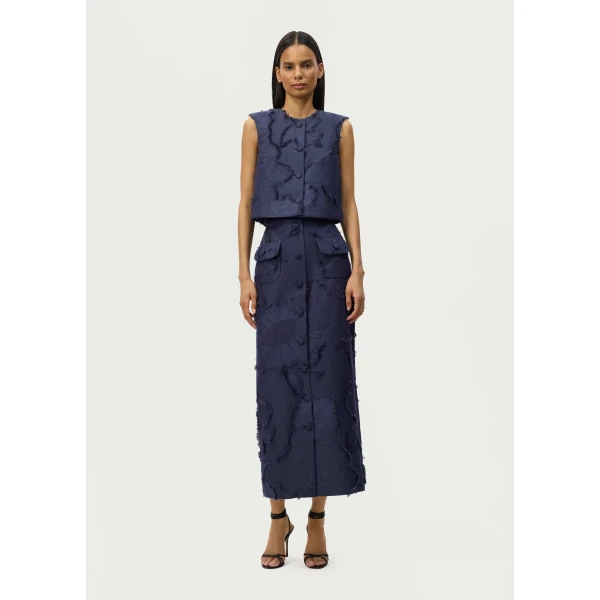 Adam Lippes Dakota Skirt in Navy, view 2