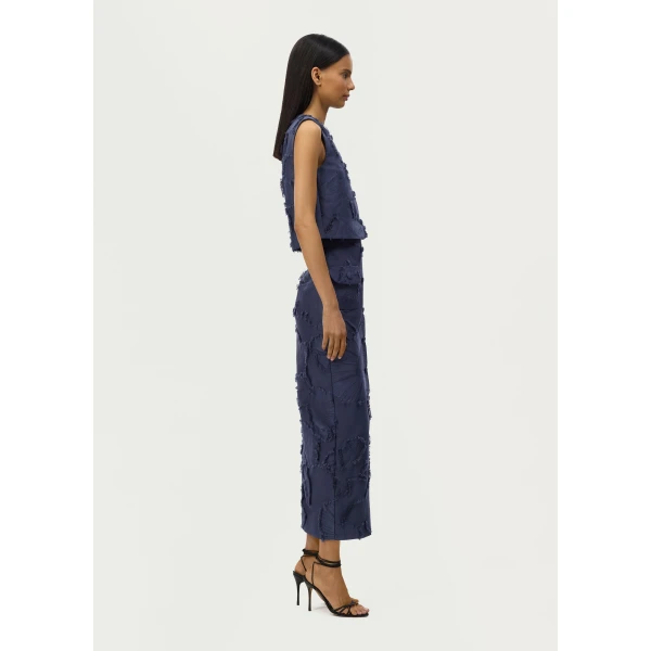 Adam Lippes Dakota Skirt in Navy, view 3