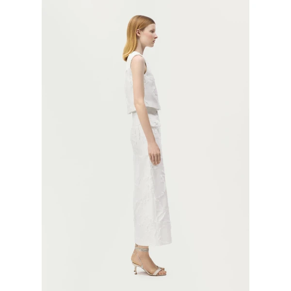 Adam Lippes Dakota Skirt in White, view 3
