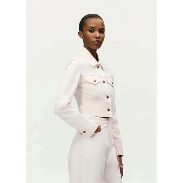 Adam Lippes Dante Jacket in Pale Pink, view 3