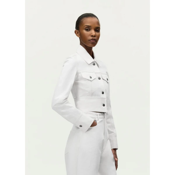 Adam Lippes Dante Jacket in White, view 3