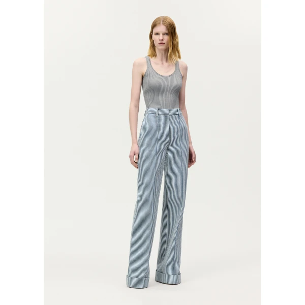Adam Lippes Deeda Pant in Blue/White, view 2