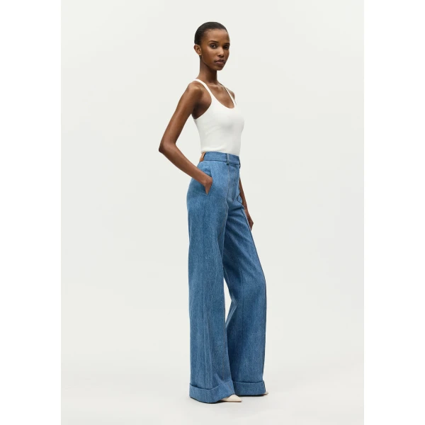 Adam Lippes Deeda Pant in Stone Wash, view 3