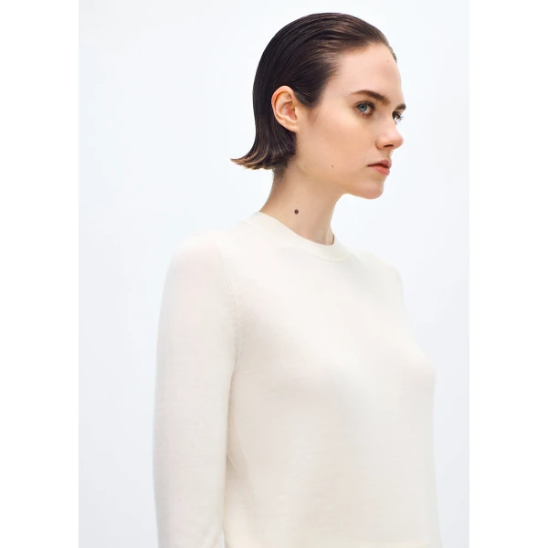 Adam Lippes Didion Knit Cashmere Silk in Ivory, view 4