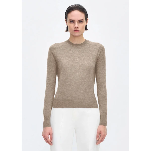 Adam Lippes Didion Knit Cashmere in Oatmeal, view 2
