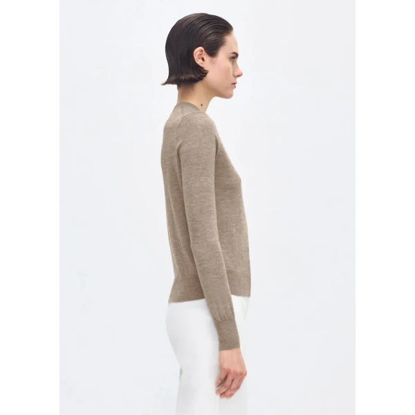 Adam Lippes Didion Knit Cashmere in Oatmeal, view 3