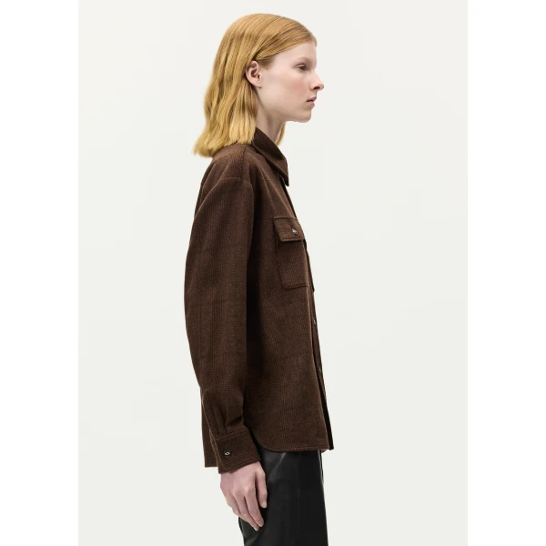 Adam Lippes Dorset Shirt in Chocolate, view 3